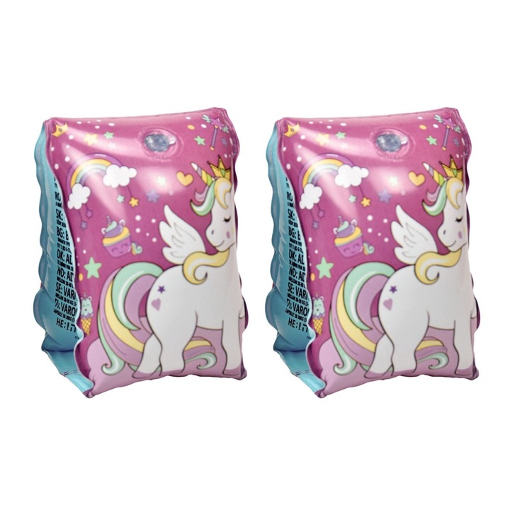 Mansete Gonflabile Unicorn, Roz, 3-6 Ani, 19-30kg