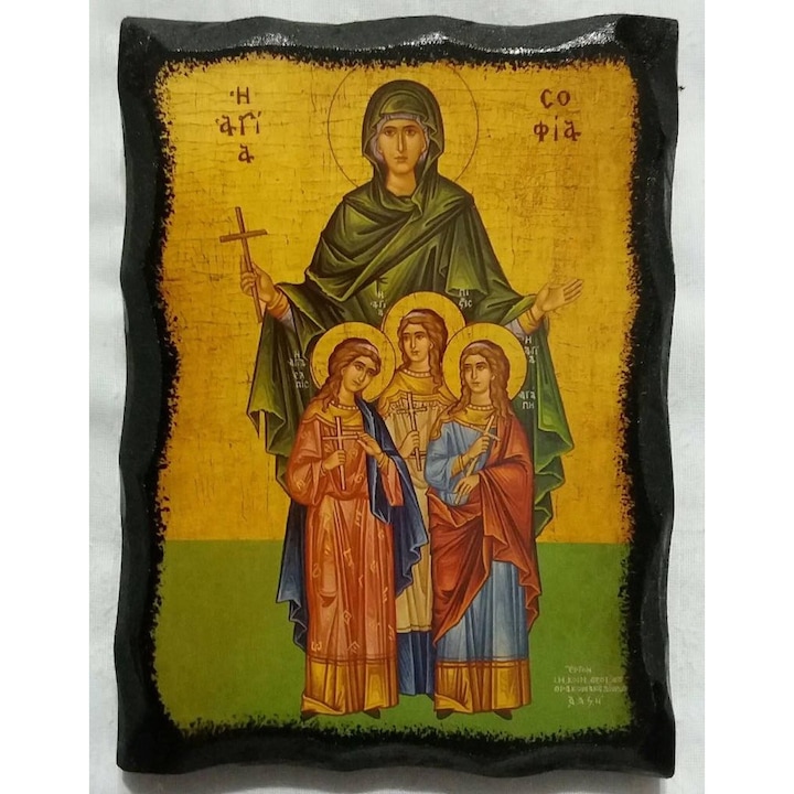 Икона Вяра, Надежда, Любов и майка им Сoфия, Дърво, 20*27