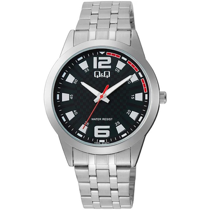 Férfi analóg karóra Q&Q C00A-015PY, ezüst