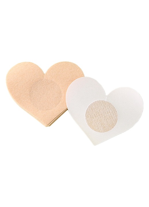 Set 20 Bucati Protectii Mameloane ASDIIT, Inima, Diametru 6cm, Culoare Piele