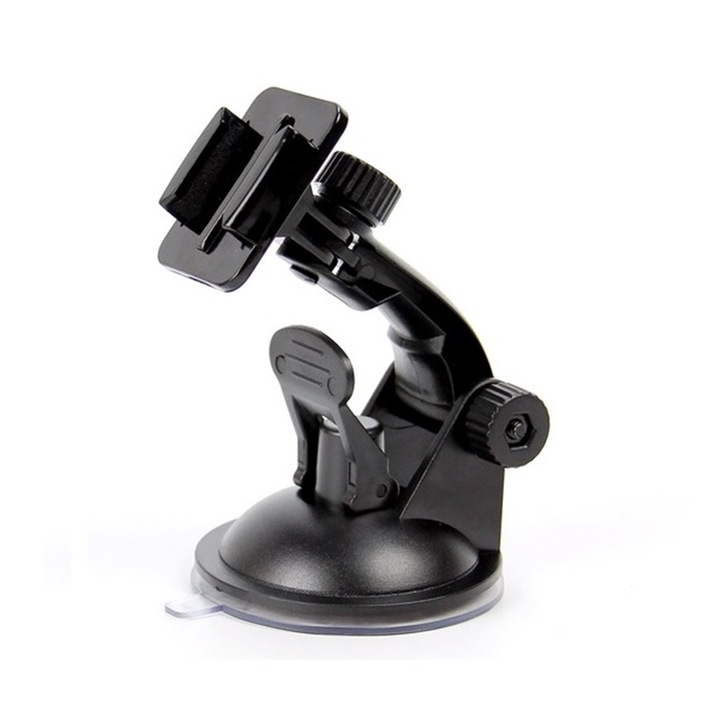 Стойка за кола за спортна видео камера 1tech TS-V01, С вендуза, Черен