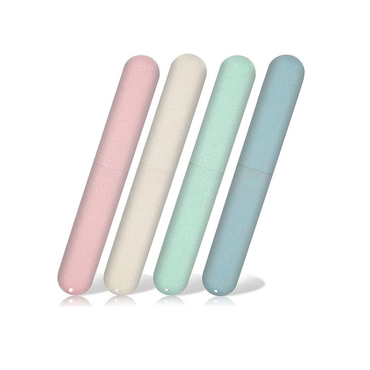 4db utazó fogkefetok készlet, JENUOS, többszínű, 20,8x3 cm, hordozható