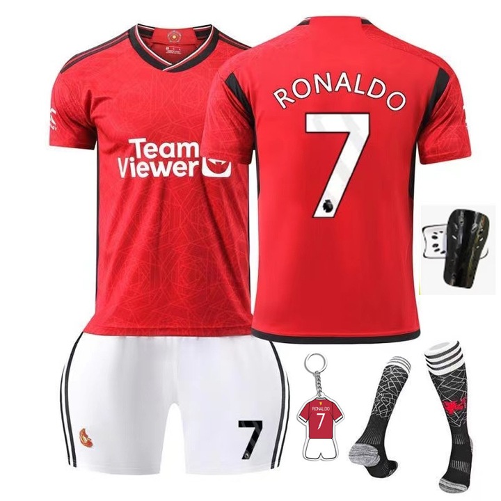 Gyermek sportfelszerelés Manchester Ronaldo, ANUTETOUNI®, poliészter, piros