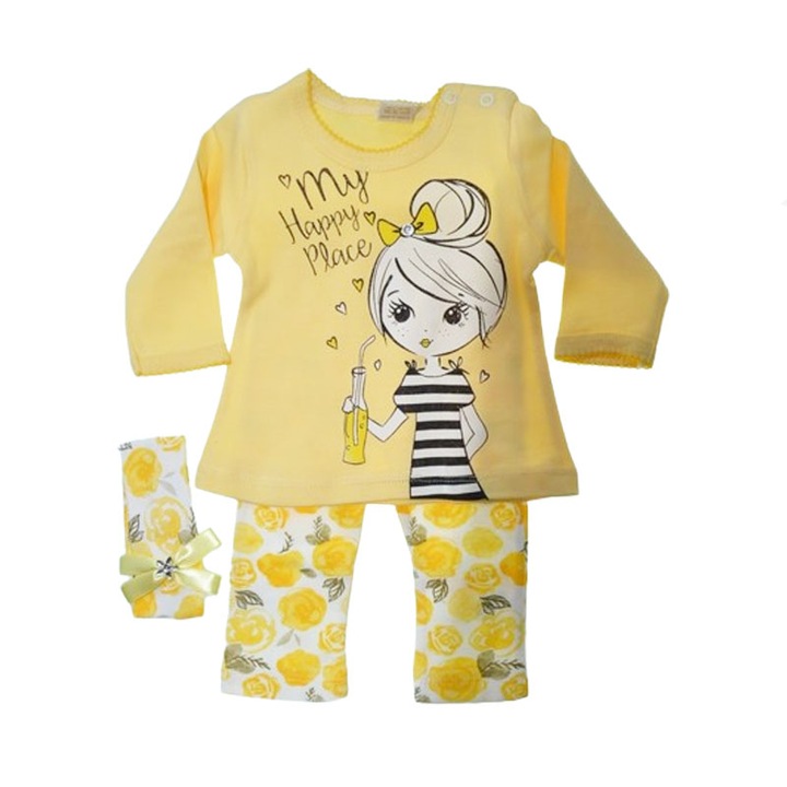 Compleu 3 piese pantaloni, bluza si bentita pentru fete Mini Junior CMPMJ-05 108361