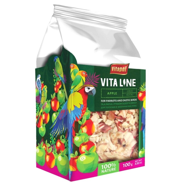 Снакс за папагали Vitapol Vitaline, сушена ябълка, 100гр