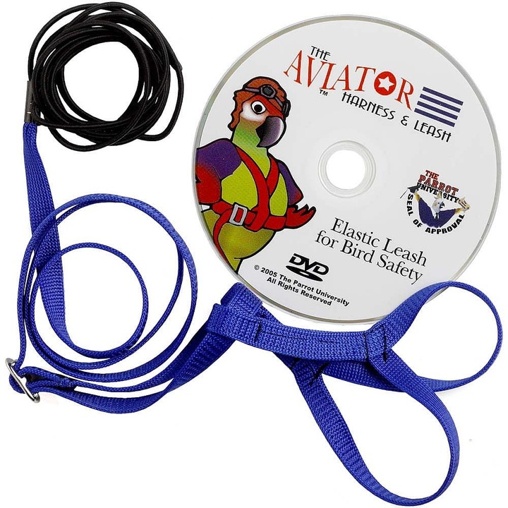 Papagáj hám, Aviator, elasztikus, kék, S-es méret