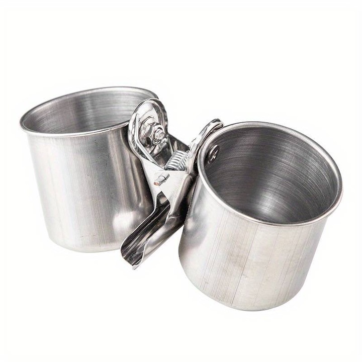 Set 2 boluri pentru papagali, Greenwood, inox, 6.5 x 6 cm, argintiu
