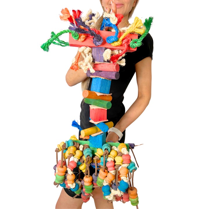 Jucarie, Greenwood, multicolor, Pentru papagali, 70x33 cm