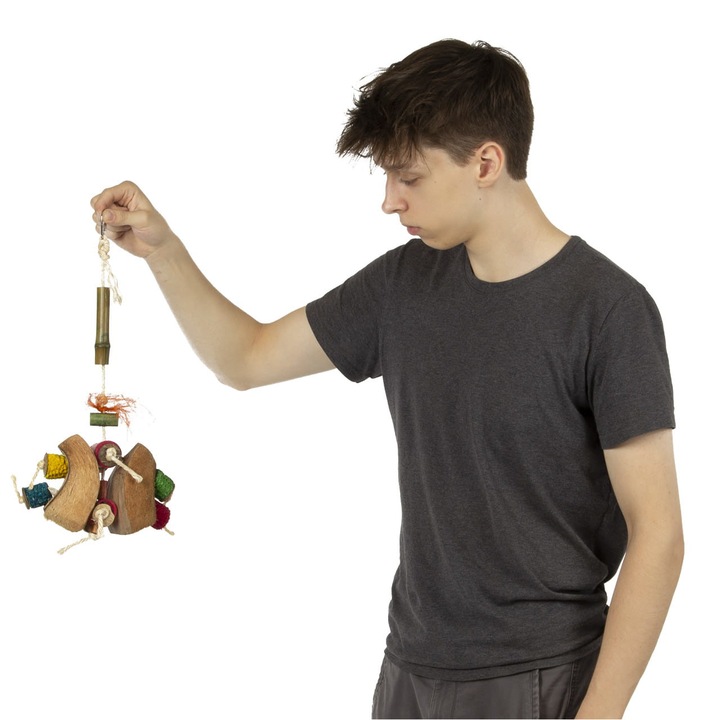 Jucarie pentru papagali Greenwood Kokosowy Motyl, naturala, 17x41x9cm