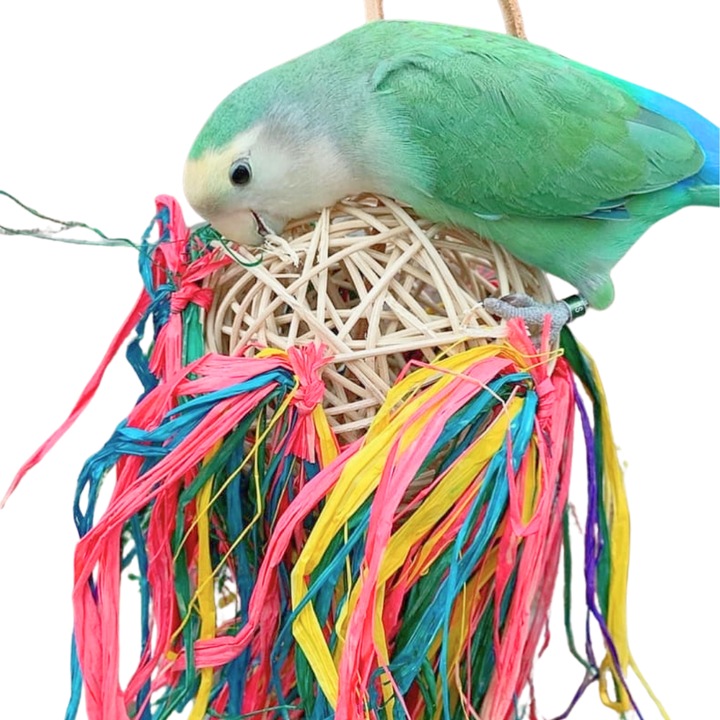 Jucarie papagali Greenwood, Hawajska Tancereczka, wikliny/papier ZIGZAG, 43x23cm