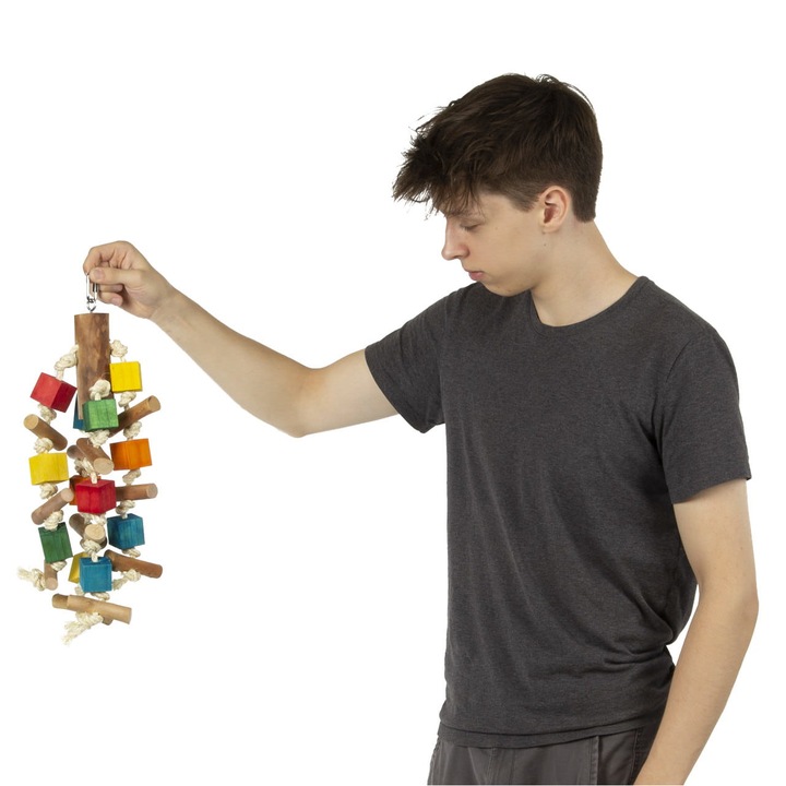 Jucarie pentru papagali Greenwood, naturala, stimulativa, 44x13cm