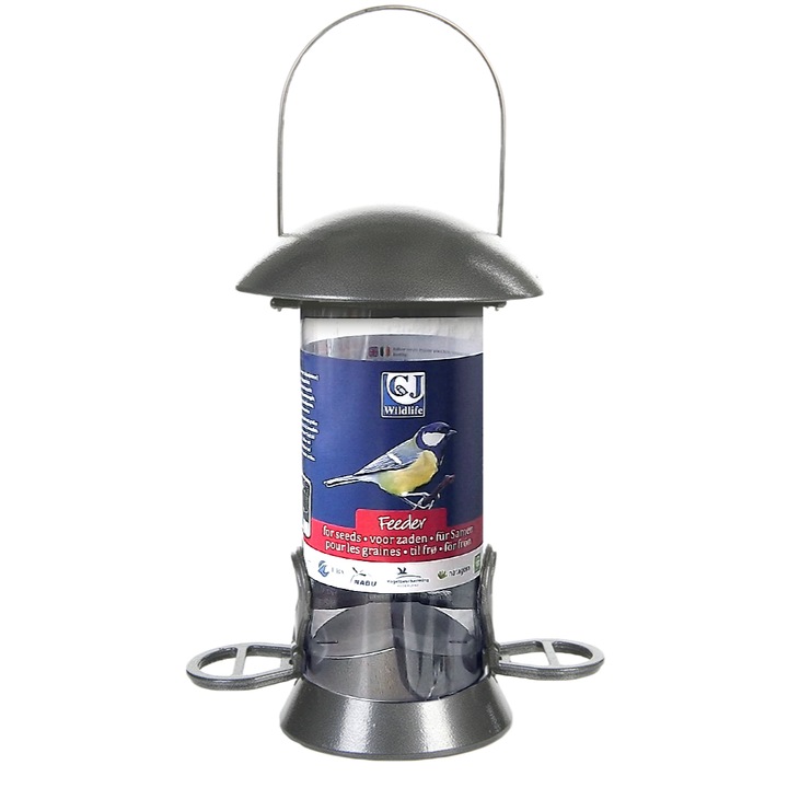 Hranitor pentru pasari CLAUS Kolumna XL, metalic, capacitate 500g, 24x8.5cm