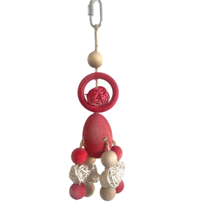 Играчка за папагали Parrot Planet, интерактивна, дървена, 30x8см