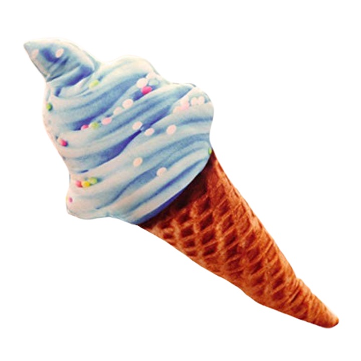 Jucarie de plus, Model Inghetata, 46 cm, Albastru/Maro