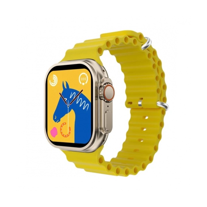 i9 Ultra Max okosóra, Vízálló, Hívás, GPS, 220 mAh, Sárga