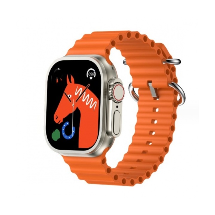 i9 Ultra Max okosóra, Vízálló, Hívás, GPS, 220 mAh, Narancs