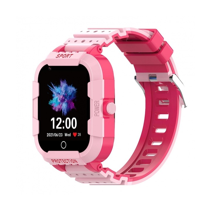 DF75 Gyermek okosóra, SIM foglalat, videohívás, SOS gomb, GPS, kamera, rózsaszín