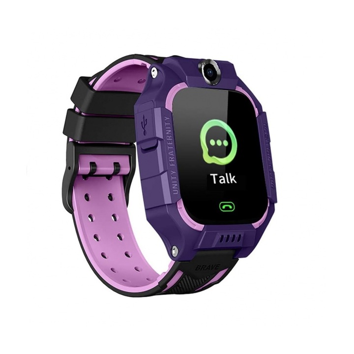 Детски смарт часовник Q19 Kids, слот за SIM, SOS бутон, Игри, 400 mAh, Лилав