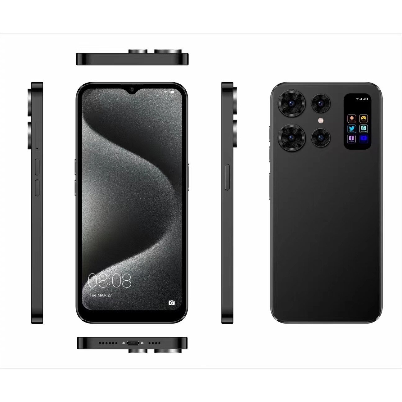 Telefon mobil S24 Ultra negru, 5G, IPS 7.0