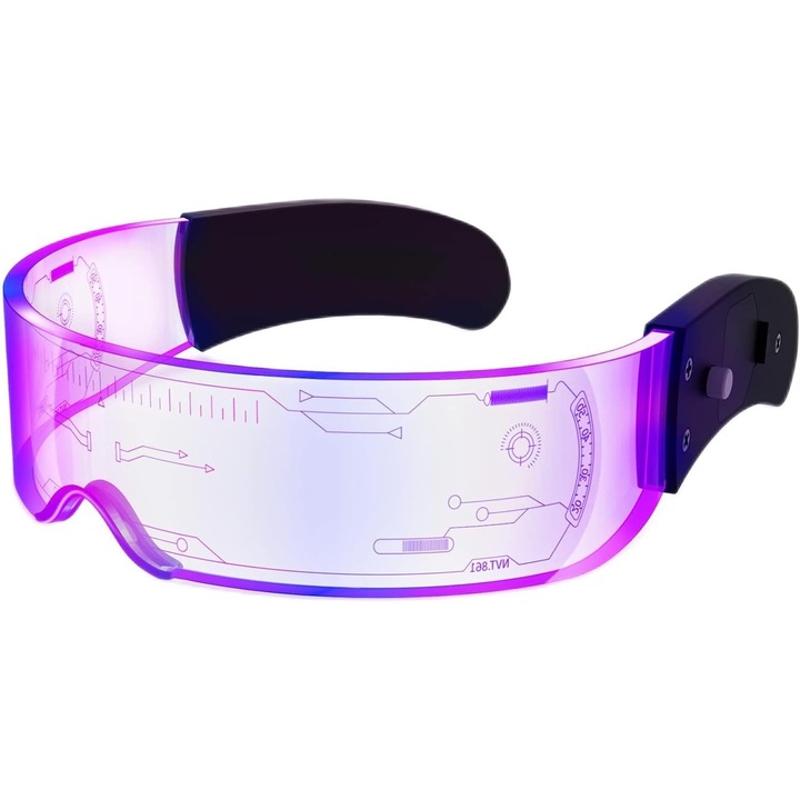 Ochelari luminosi pentru petreceri, multicolor, 7 culori, 4 moduri, material acrilic