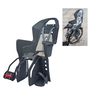 Scaun copii bicicleta cu centura siguranta, Fischer, montare spate portbagaj, prindere cadru 28 - 40 mm, capacitate 22 kg, suport picioare reglabil