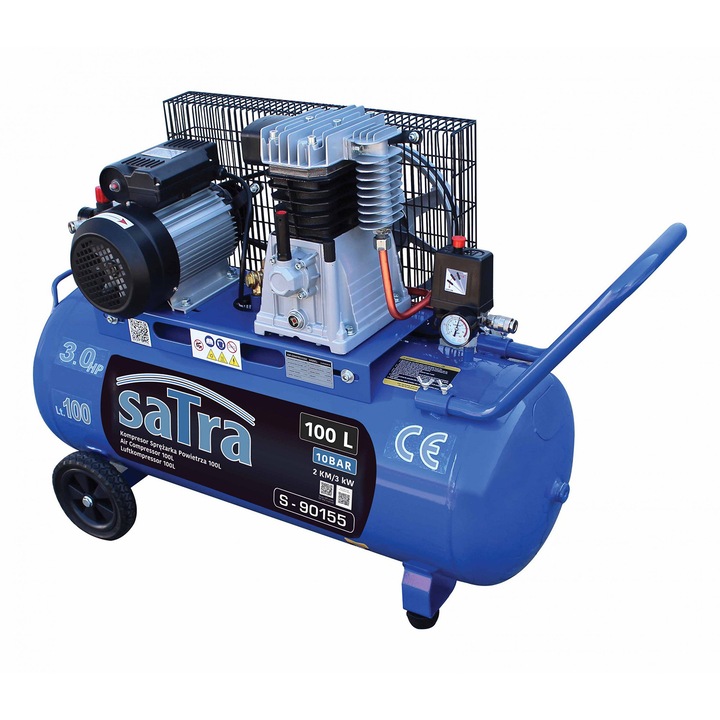 Compresor de aer, Satra, 3 CP, 230V, 100 l