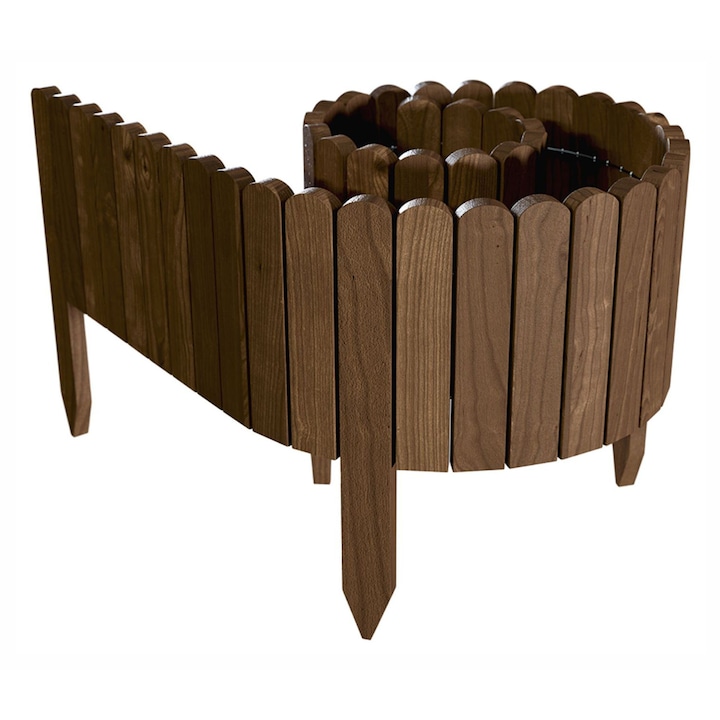 Bordura de gradina din lemn, palisada, Floranica, 200 x 20 cm, maro