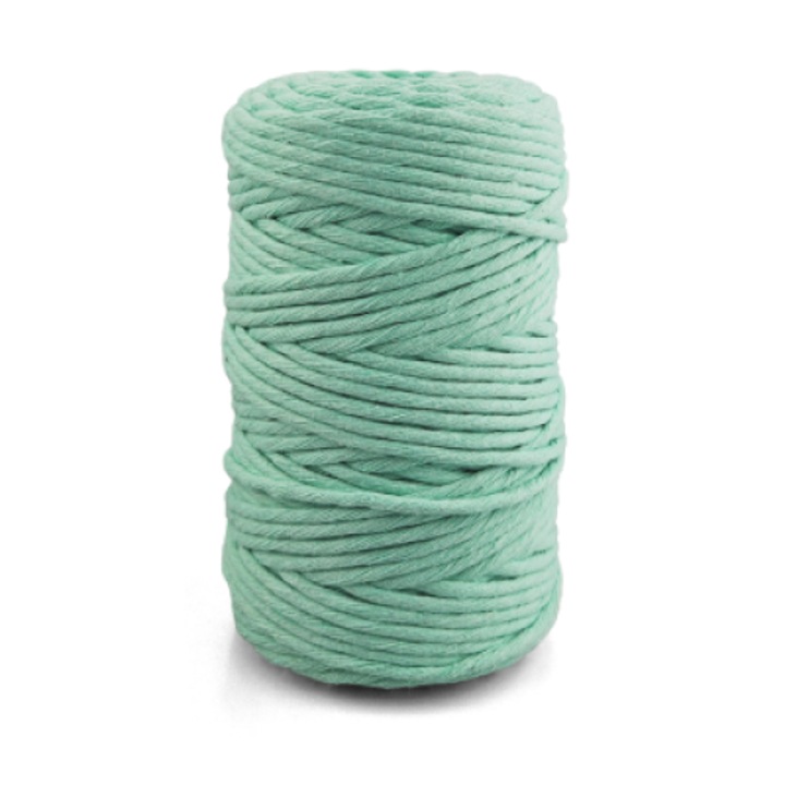 Zsinór makraméhoz, Netuno, WeBa, 100% pamut, egyszerű csavart, 5 mm x 100 m, mentazöld