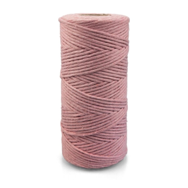 Macrame zsinór, Netuno, WeBa, 100% pamut, egyszeres csavarás, 3 mm x 100 m, rózsaszín