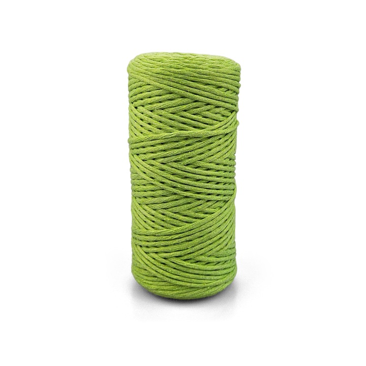 Шнур за макраме, Netuno, WeBa, 100% памук, просто усукан, 2mm x 150m, шамфъстък зелен