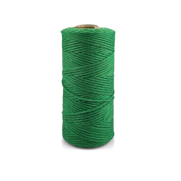 Шнур за макраме, Netuno, WeBa, 100% памук, просто усукан, 2mm x 150m, зелен