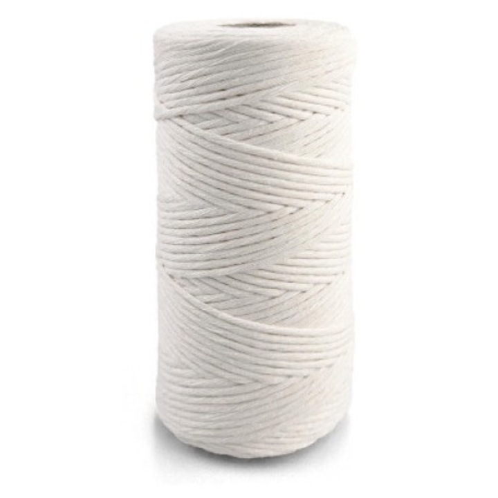 Zsinór makraméhoz, Netuno, WeBa, 100% pamut, egyszerű csavart, 2 mm x 150 m, natúr