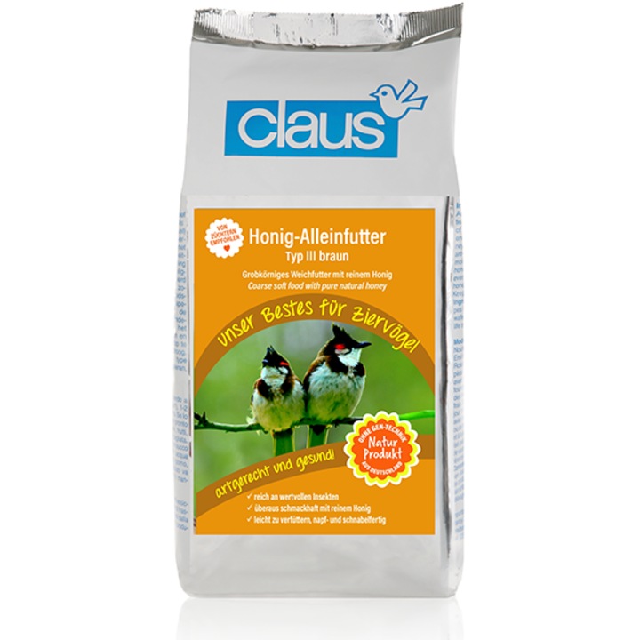 Hrana completa CLAUS pentru tucani si alte pasari frugivore, miere naturala, 500g