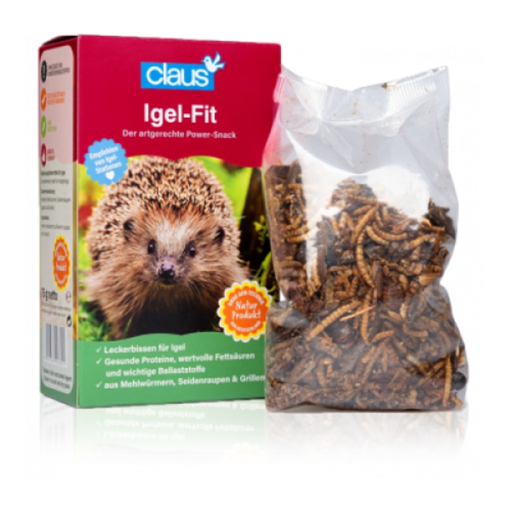 Hrana CLAUS pentru arici, Igel Fit, Insete, 75 g, bogata in proteine, mancare naturala, gustare hranitoare, supliment alimentar, insecte uscate