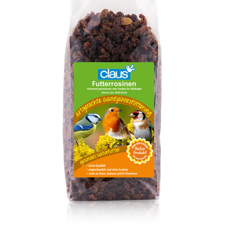 Hrana pentru pasari CLAUS, rozine fara zahar, bogate in fier si vitamine, 750g