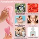 2 pár gua sha masszázs készlet, JENUOS, arc- és testmasszázshoz, rózsaszín