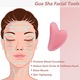 2 pár gua sha masszázs készlet, JENUOS, arc- és testmasszázshoz, rózsaszín