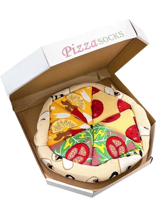Комплект чорапи Pizza, многоцветни, 37-44, 4 чифта