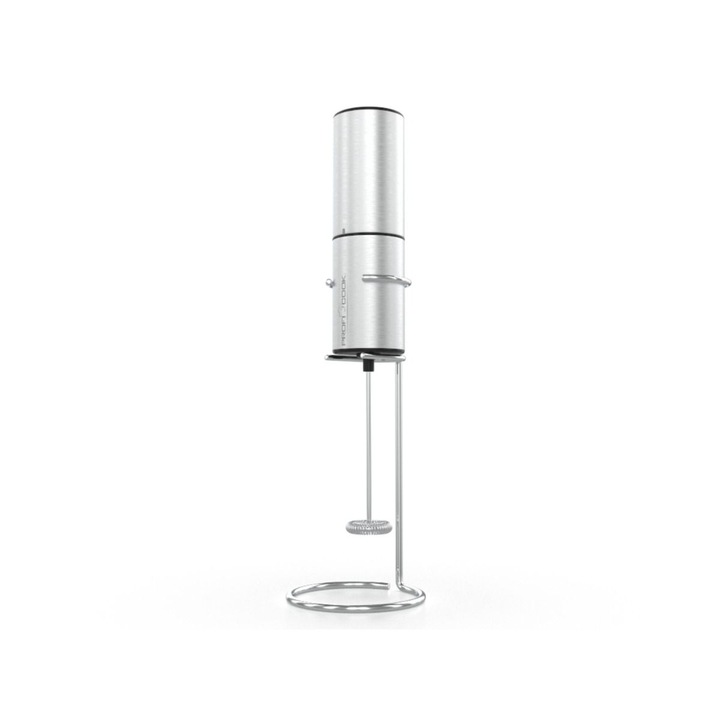 Aparat pentru spuma de lapte Proficook, bauturi calde/reci, 13.000 rpm, ideal pentru latte, ciocolata calda, cappuccino, frappe, sosuri, material otel inoxidabil, usor de folosit, inox