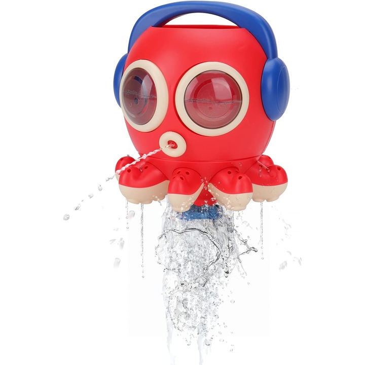 Fürdőjáték, ABS, piros, 19x14x19cm, 18 hónaposnál idősebb gyermekek számára