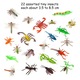 Set 39 bucati insecte, SINBINTA, Jucarii educationale, Simulare de maiestrie, Non-toxic si inofensiv, Nu se estompeaza, Rezistent la deformare, pentru petreceri tematice, Cupcake Toppers, Cauciuc/PVC, 3-9cm, Multicolor