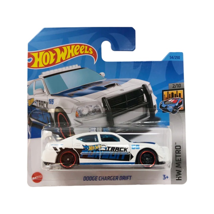 Кола Hot Wheels Dodge Charger Drift, бяла, 1:64