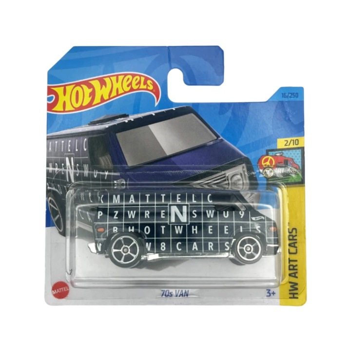 Masinuta Hot Wheels VAN 70s, negru, 1:64