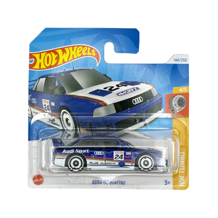 Hot Wheels Audi Quattro '90 autó, kék, 1:64