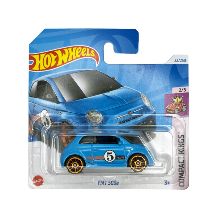 Hot Wheels Fiat 500e autó, kék, 1:64