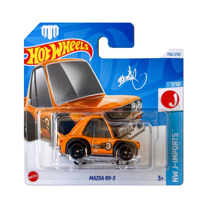 Masinuta metalica Hot Wheels, Mazda RX-3, 1:64, Portocaliu