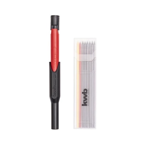 Creion marcare pentru gauri adanci KWB 49377500, mina din grafit HB, capac detasabil cu ascutitoare, 9 mine de rezerva