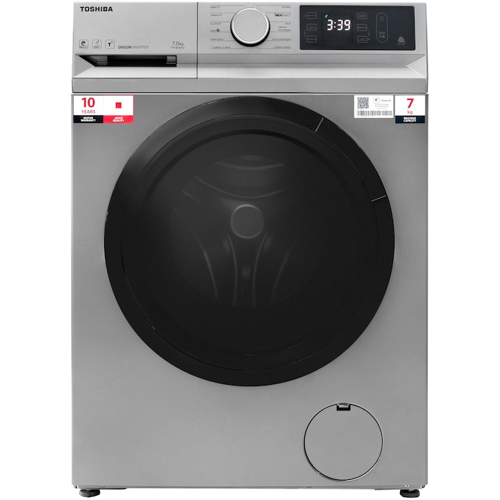 Пералня Toshiba TW-BL80A2SK, 7 кг, 1200 об/мин, Клас B, Display, Ultra Fine Bubble, Steam Wash, Wi-Fi, Сребрист