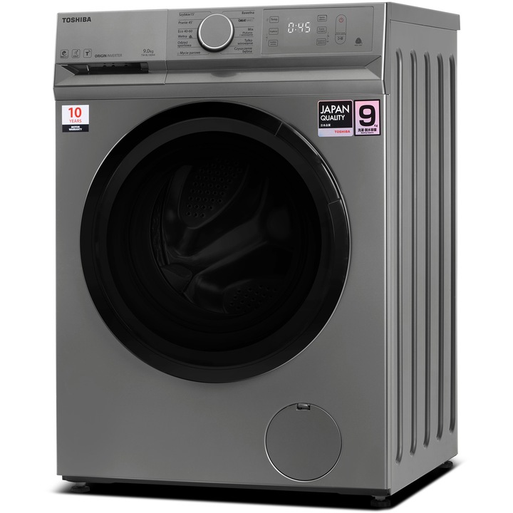 Masina de spalat Toshiba TW-BL100A4SK, 9 kg, 1400 RPM, Clasa B, Display, Ultra Fine Bubble, Steam Wash, Wi-Fi, Antracit