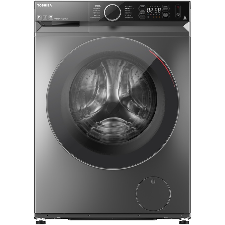 Пералня със сушилня Toshiba TWD-BM110GF4(SK), Пране 10 кг, Сушене 7 кг, 1400 об/мин, Sense Dose, Функция пара, UFB технология, Инверторен мотор, Клас D, Антрацит
